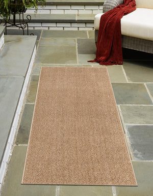 Beige 2' 7 x 12' Symphony Outdoor Runner Area Rug Weather Resistant for Patio, Deck, Terrace, Balcony, Porch Durable Outside Carpet for Sale at Rug Engine