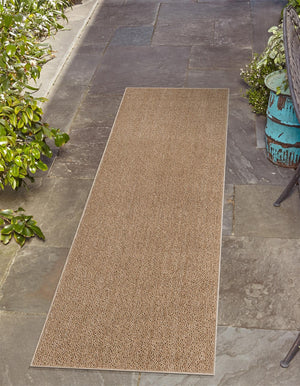 Beige 2' 7 x 12' Symphony Outdoor Runner Area Rug Weather Resistant for Patio, Deck, Terrace, Balcony, Porch Durable Outside Carpet for Sale at Rug Engine