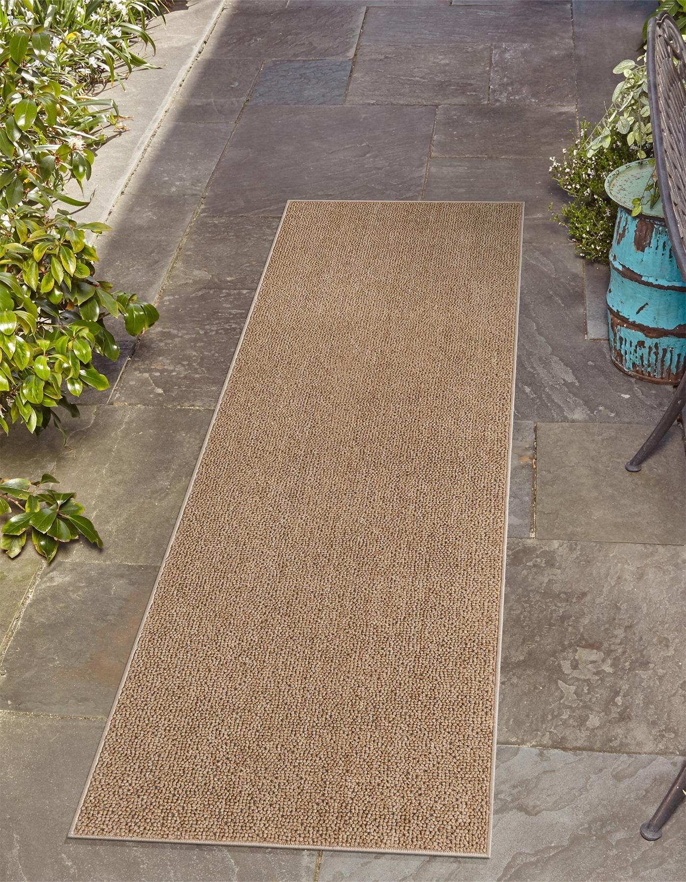 Beige 2' x 6' 1 Symphony Outdoor Runner Area Rug Weather Resistant for Patio, Deck, Terrace, Balcony, Porch Durable Outside Carpet for Sale at Rug Engine