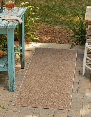 Beige 2' 7 x 12' Symphony Outdoor Runner Area Rug Weather Resistant for Patio, Deck, Terrace, Balcony, Porch Durable Outside Carpet for Sale at Rug Engine