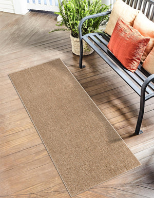 Beige 2' 7 x 12' Symphony Outdoor Runner Area Rug Weather Resistant for Patio, Deck, Terrace, Balcony, Porch Durable Outside Carpet for Sale at Rug Engine