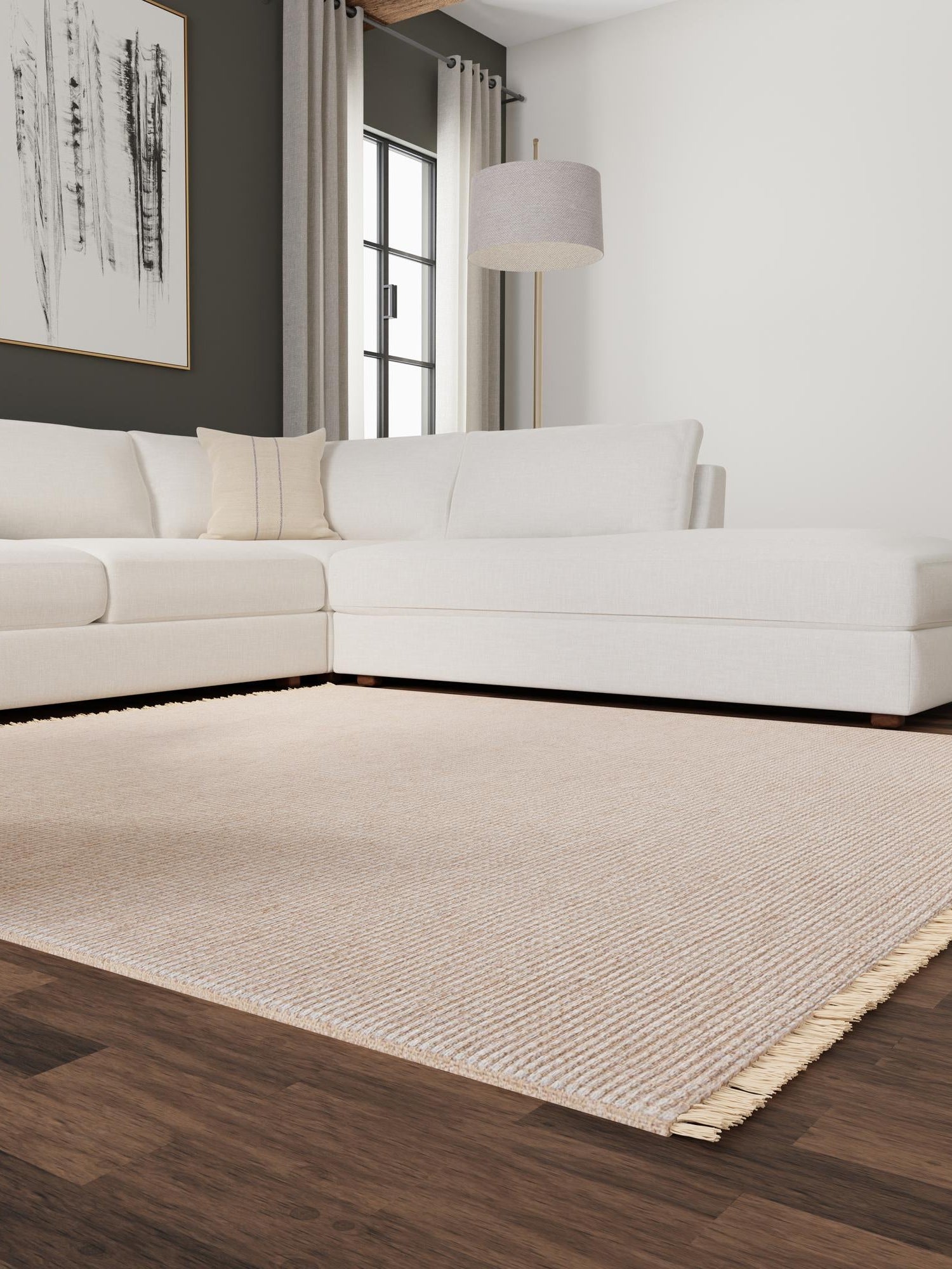 Gray 5' 1 x 5' 1 Cottage Farm Square Area Rug Jute Carpet Mat for Living Rooms, Dining, Office, Dorms for Sale at Rug Engine