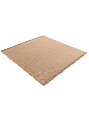 Natural 5' 1 x 5' 1 Cottage Farm Square Area Rug Jute Carpet Mat for Living Rooms, Dining, Office, Dorms for Sale at Rug Engine