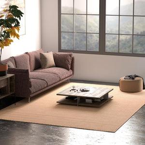 Natural 4' 1 x 6' 1 Cottage Farm Rectangle Area Rug Jute Carpet Mat for Living Rooms, Dining, Office, Dorms for Sale at Rug Engine