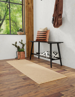 Natural 2' 7 x 12' Cottage Farm Runner Area Rug Jute Carpet Mat for Living Rooms, Dining, Office, Dorms for Sale at Rug Engine