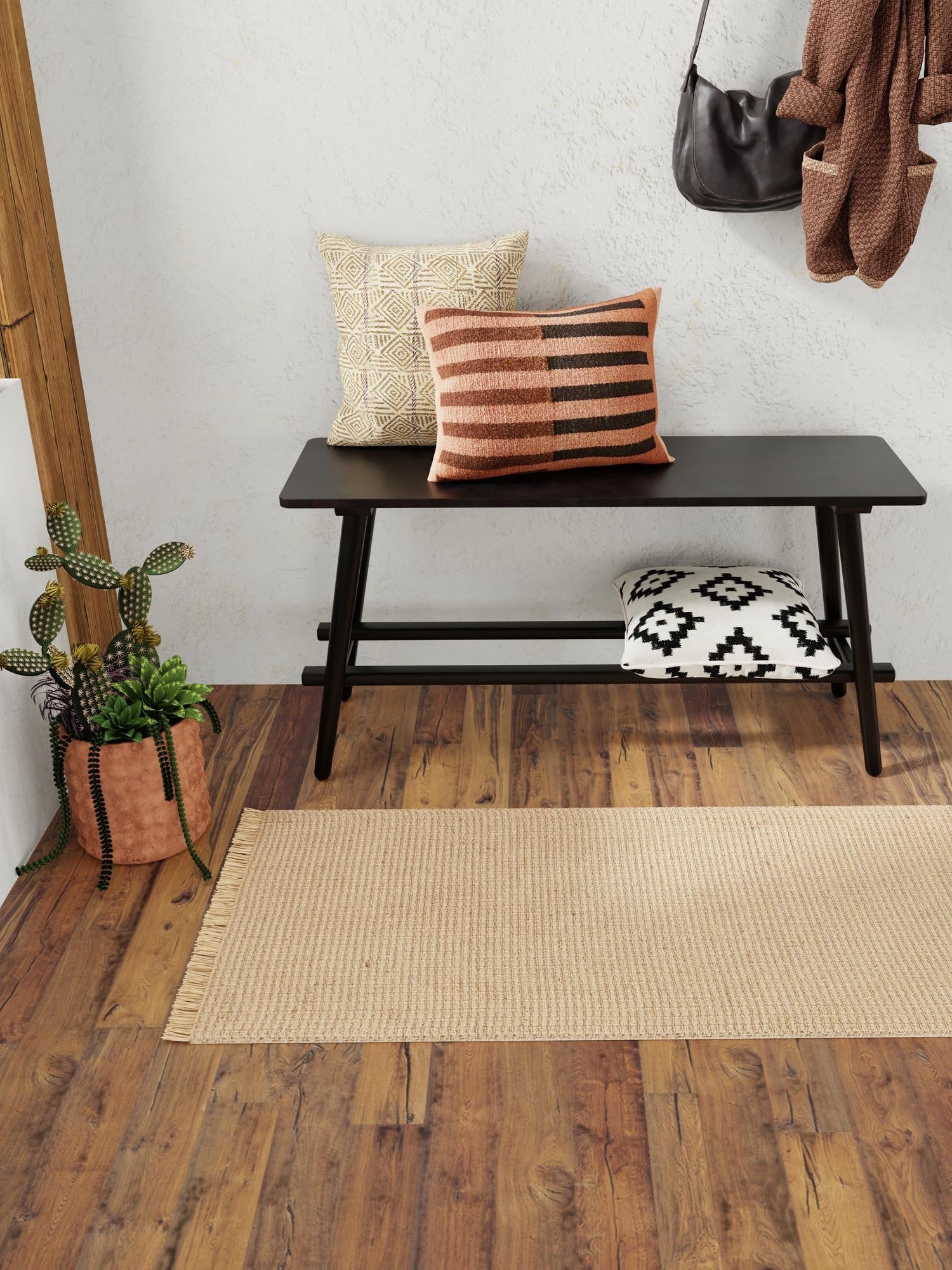Natural 2' x 6' 1 Cottage Farm Runner Area Rug Jute Carpet Mat for Living Rooms, Dining, Office, Dorms for Sale at Rug Engine