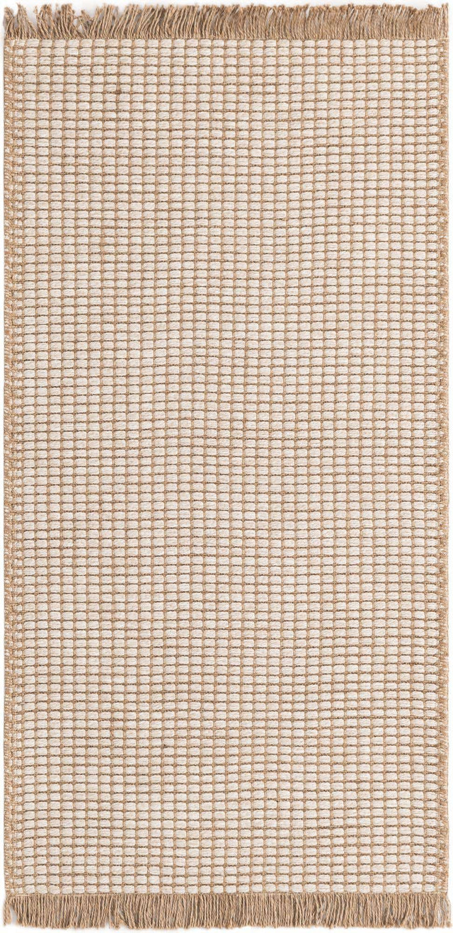 Ivory 2' x 4' 1 Cottage Farm Runner Area Rug Jute Carpet Mat for Living Rooms, Dining, Office, Dorms for Sale at Rug Engine