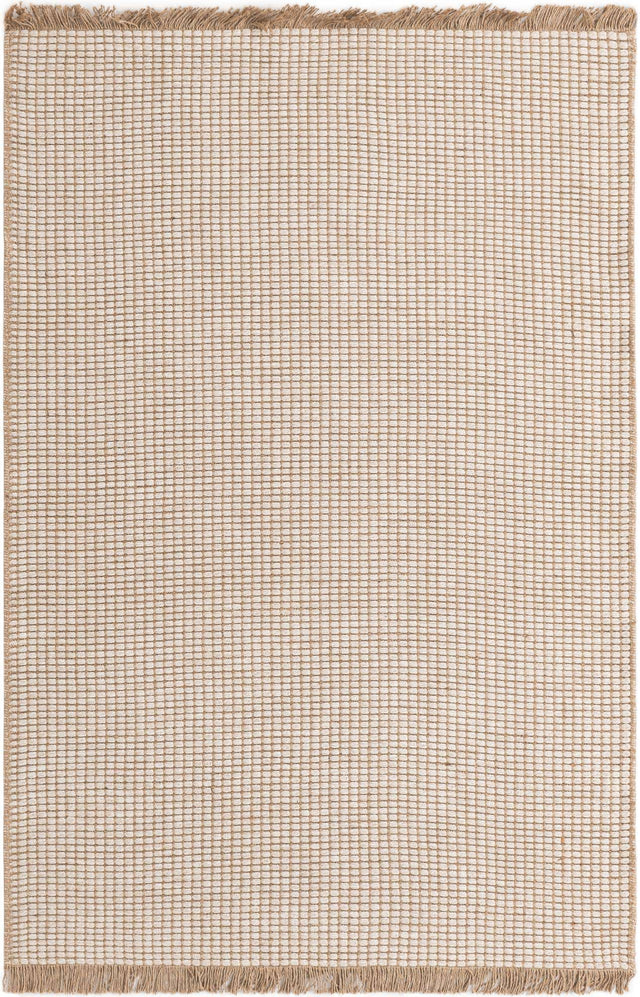 Ivory 4' 1 x 6' 1 Cottage Farm Rectangle Area Rug Jute Carpet Mat for Living Rooms, Dining, Office, Dorms for Sale at Rug Engine