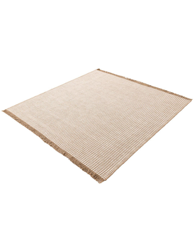 Ivory 5' 1 x 5' 1 Cottage Farm Square Area Rug Jute Carpet Mat for Living Rooms, Dining, Office, Dorms for Sale at Rug Engine