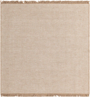 Ivory 5' 1 x 5' 1 Cottage Farm Square Area Rug Jute Carpet Mat for Living Rooms, Dining, Office, Dorms for Sale at Rug Engine