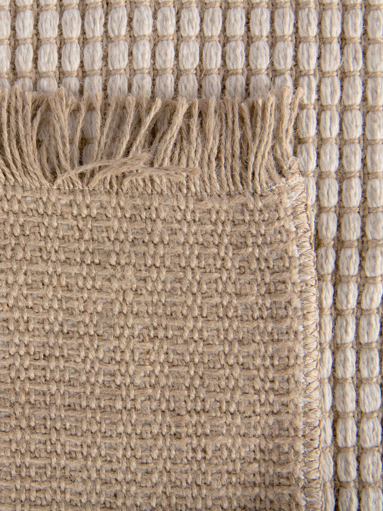 Ivory 2' 7 x 12' Cottage Farm Runner Area Rug Jute Carpet Mat for Living Rooms, Dining, Office, Dorms for Sale at Rug Engine