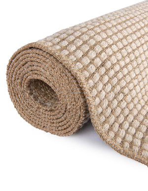 Ivory 7' 10 x 7' 10 Cottage Farm Square Area Rug Jute Carpet Mat for Living Rooms, Dining, Office, Dorms for Sale at Rug Engine