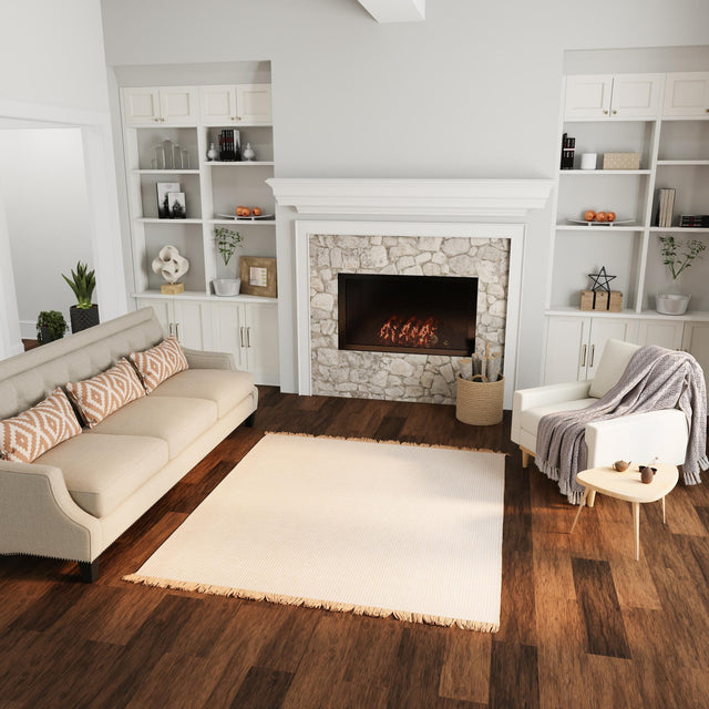 Ivory 7' 10 x 7' 10 Cottage Farm Square Area Rug Jute Carpet Mat for Living Rooms, Dining, Office, Dorms for Sale at Rug Engine