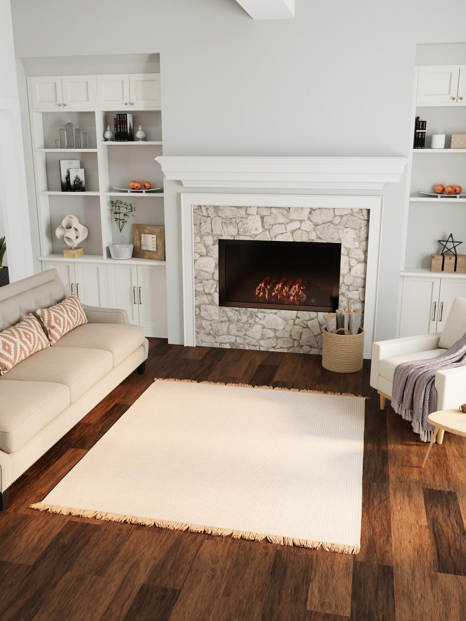Ivory 10' 6 x 10' 6 Cottage Farm Square Area Rug Jute Carpet Mat for Living Rooms, Dining, Office, Dorms for Sale at Rug Engine