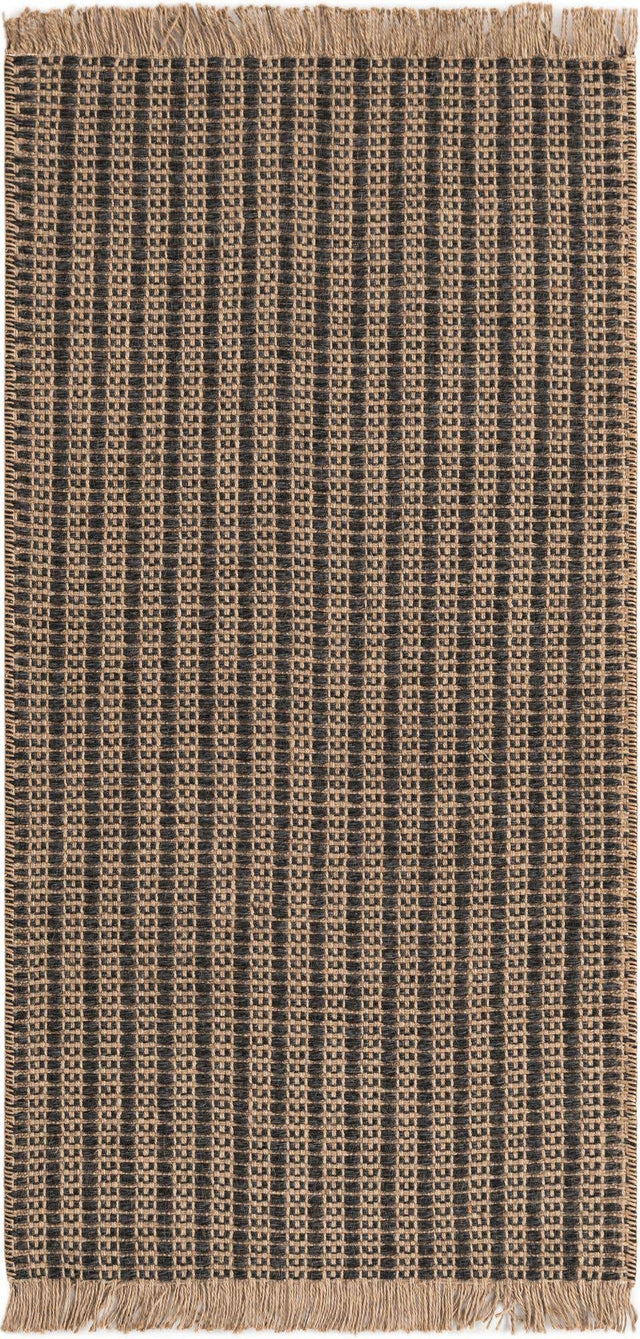 Charcoal 2' x 4' 1 Cottage Farm Runner Area Rug Jute Carpet Mat for Living Rooms, Dining, Office, Dorms for Sale at Rug Engine