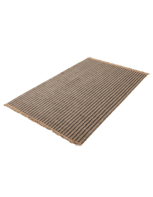 Charcoal 4' 1 x 6' 1 Cottage Farm Rectangle Area Rug Jute Carpet Mat for Living Rooms, Dining, Office, Dorms for Sale at Rug Engine