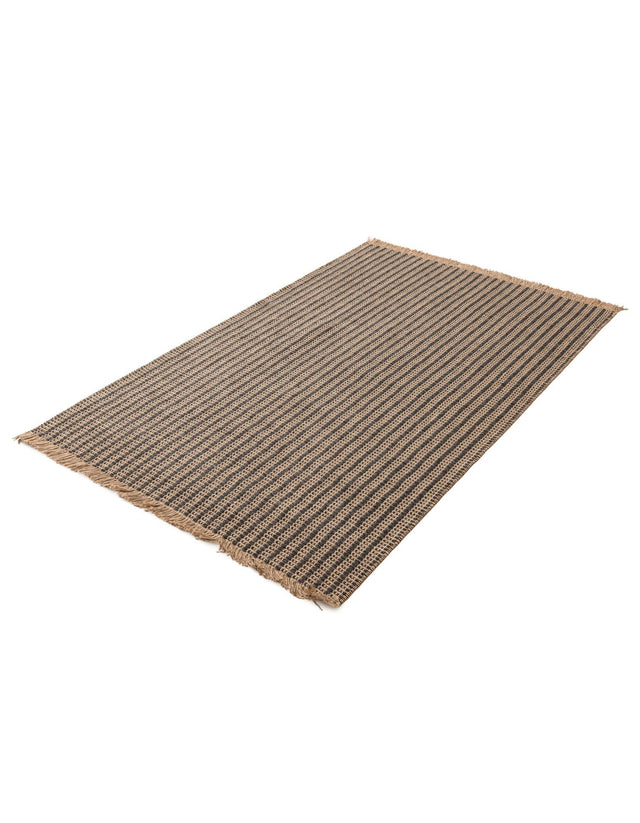 Charcoal 4' 1 x 6' 1 Cottage Farm Rectangle Area Rug Jute Carpet Mat for Living Rooms, Dining, Office, Dorms for Sale at Rug Engine