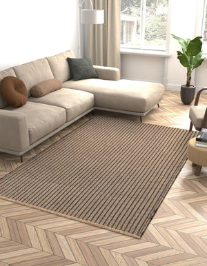 Charcoal 6' 1 x 9' Cottage Farm Rectangle Area Rug Jute Carpet Mat for Living Rooms, Dining, Office, Dorms for Sale at Rug Engine