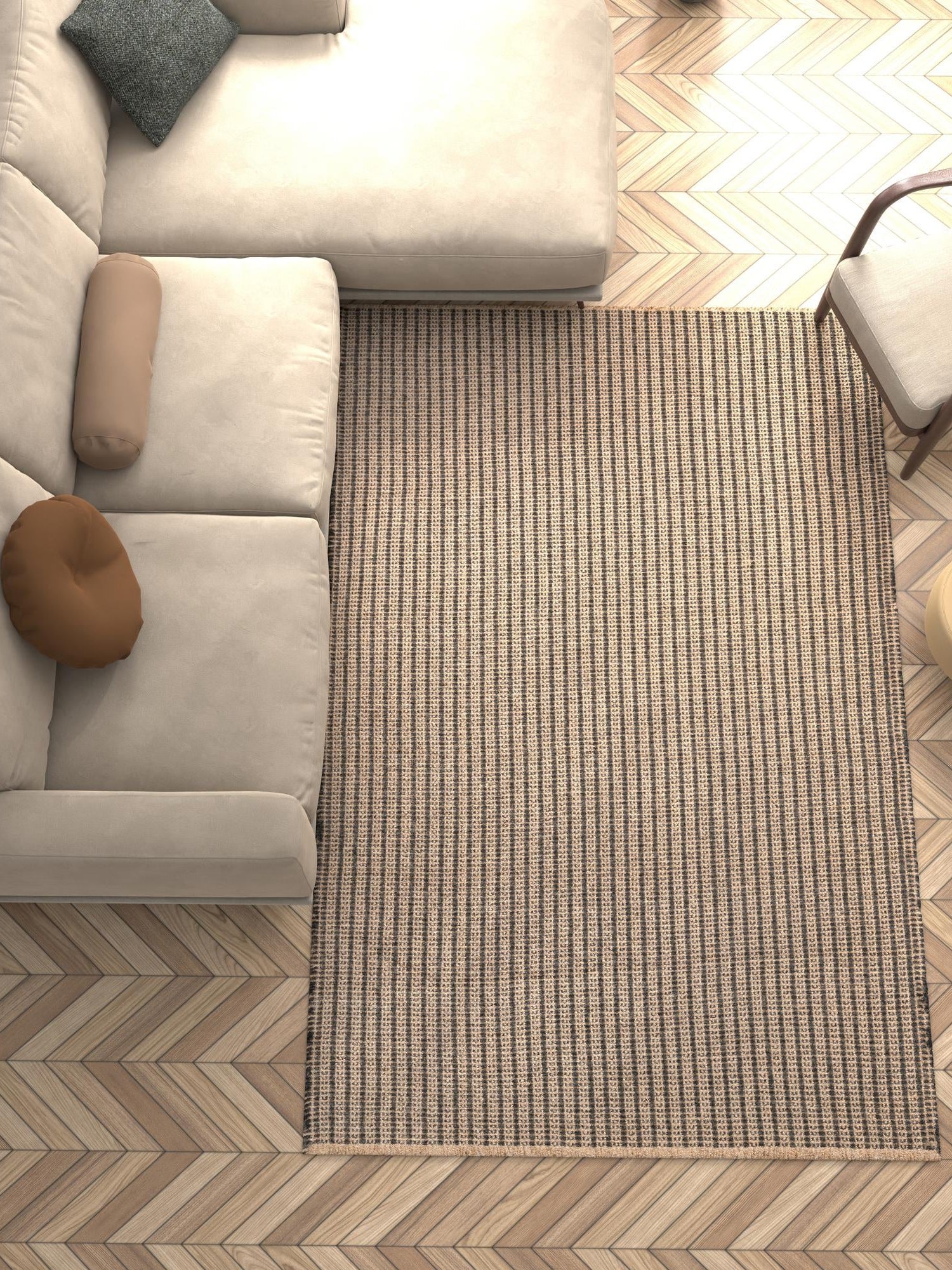 Charcoal 2' x 3' 1 Cottage Farm Rectangle Area Rug Jute Carpet Mat for Living Rooms, Dining, Office, Dorms for Sale at Rug Engine