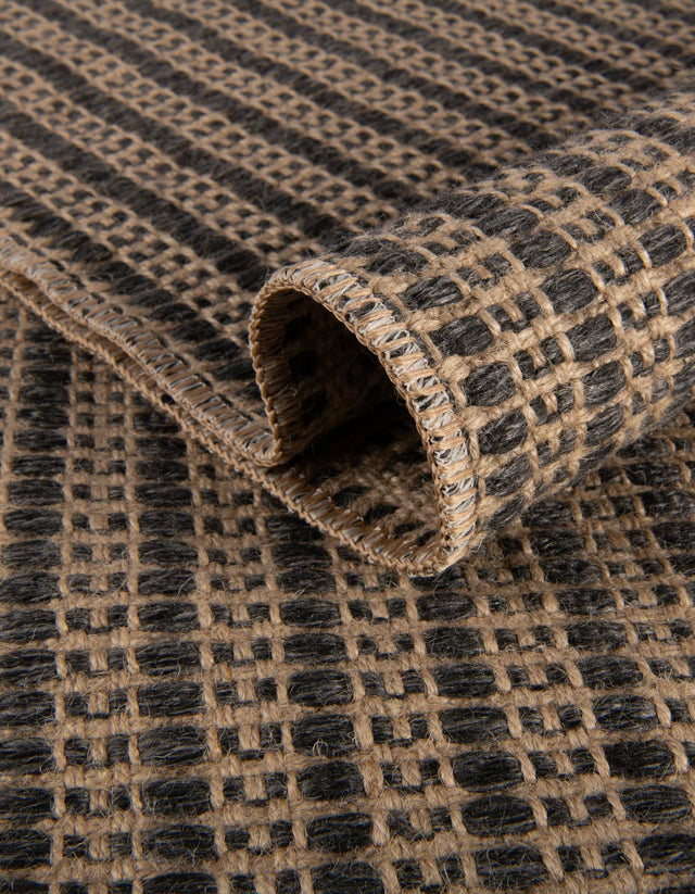 Charcoal 4' 1 x 6' 1 Cottage Farm Rectangle Area Rug Jute Carpet Mat for Living Rooms, Dining, Office, Dorms for Sale at Rug Engine