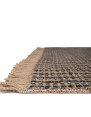 Charcoal 6' 1 x 9' Cottage Farm Rectangle Area Rug Jute Carpet Mat for Living Rooms, Dining, Office, Dorms for Sale at Rug Engine
