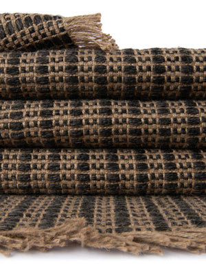 Charcoal 4' 1 x 6' 1 Cottage Farm Rectangle Area Rug Jute Carpet Mat for Living Rooms, Dining, Office, Dorms for Sale at Rug Engine