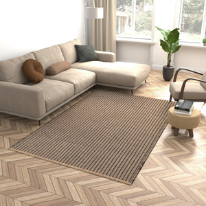 Charcoal 4' 1 x 6' 1 Cottage Farm Rectangle Area Rug Jute Carpet Mat for Living Rooms, Dining, Office, Dorms for Sale at Rug Engine