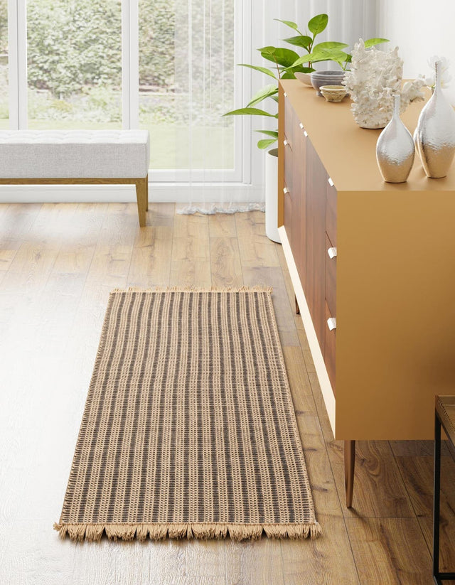 Charcoal 2' 7 x 12' Cottage Farm Runner Area Rug Jute Carpet Mat for Living Rooms, Dining, Office, Dorms for Sale at Rug Engine