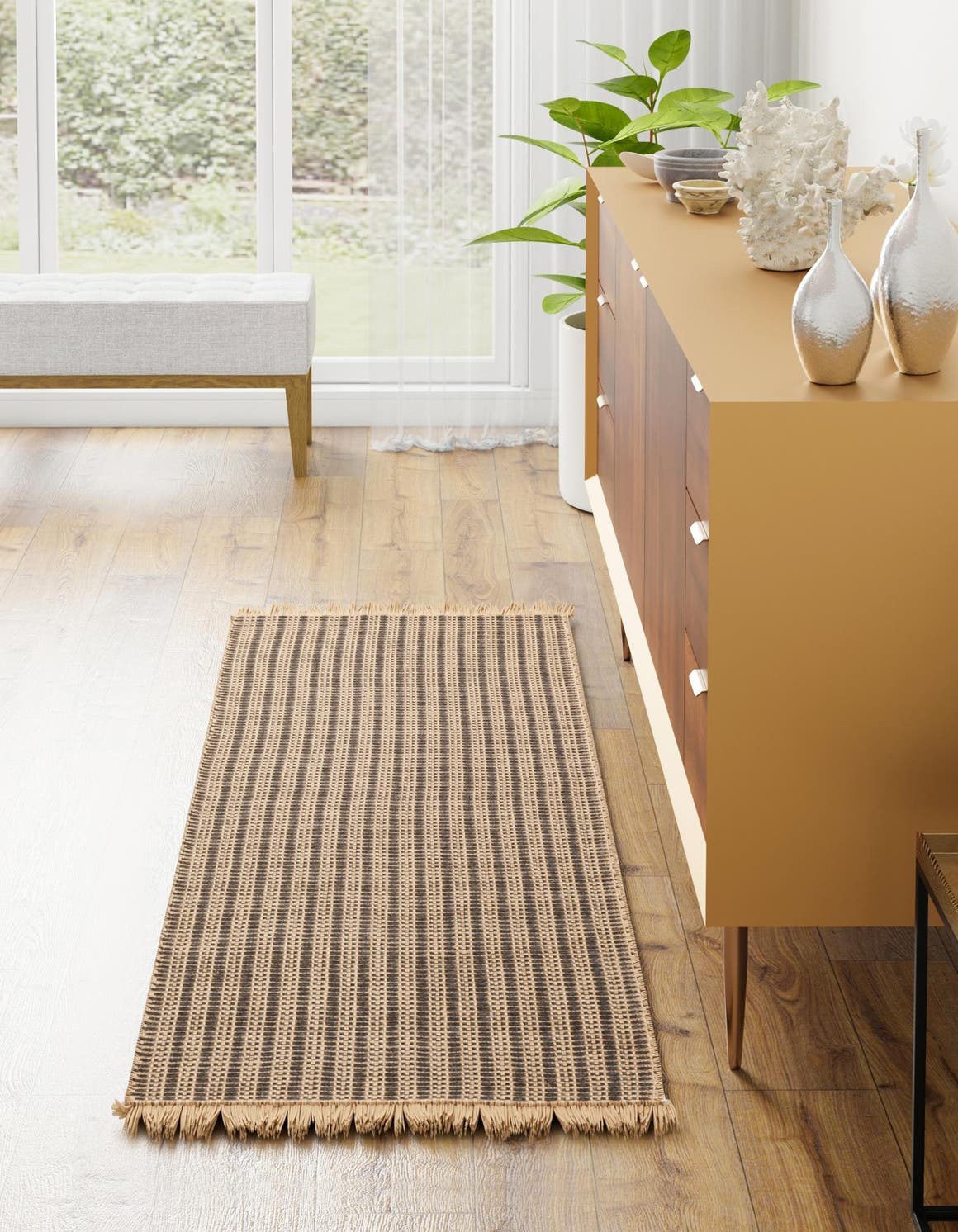 Charcoal 2' x 6' 1 Cottage Farm Runner Area Rug Jute Carpet Mat for Living Rooms, Dining, Office, Dorms for Sale at Rug Engine