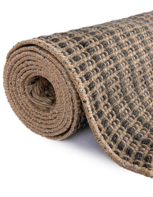 Charcoal 2' 7 x 10' Cottage Farm Runner Area Rug Jute Carpet Mat for Living Rooms, Dining, Office, Dorms for Sale at Rug Engine