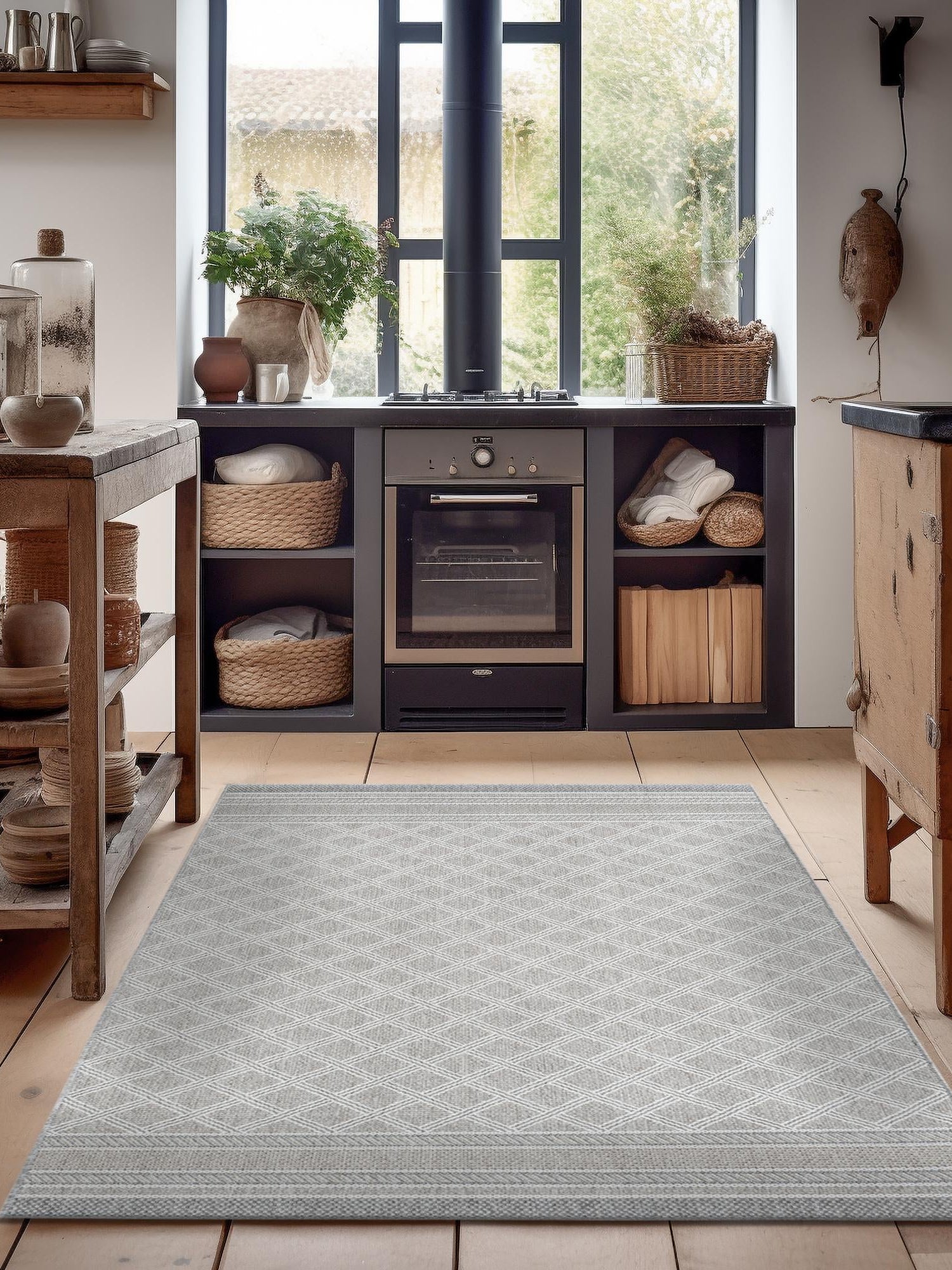 Gray 10' x 14' 1 Outdoor Trellis Rectangle Area Rug Weather Resistant for Patio, Deck, Terrace, Balcony, Porch Geometric Design Water Safe Outside Carpet for Sale at Rug Engine