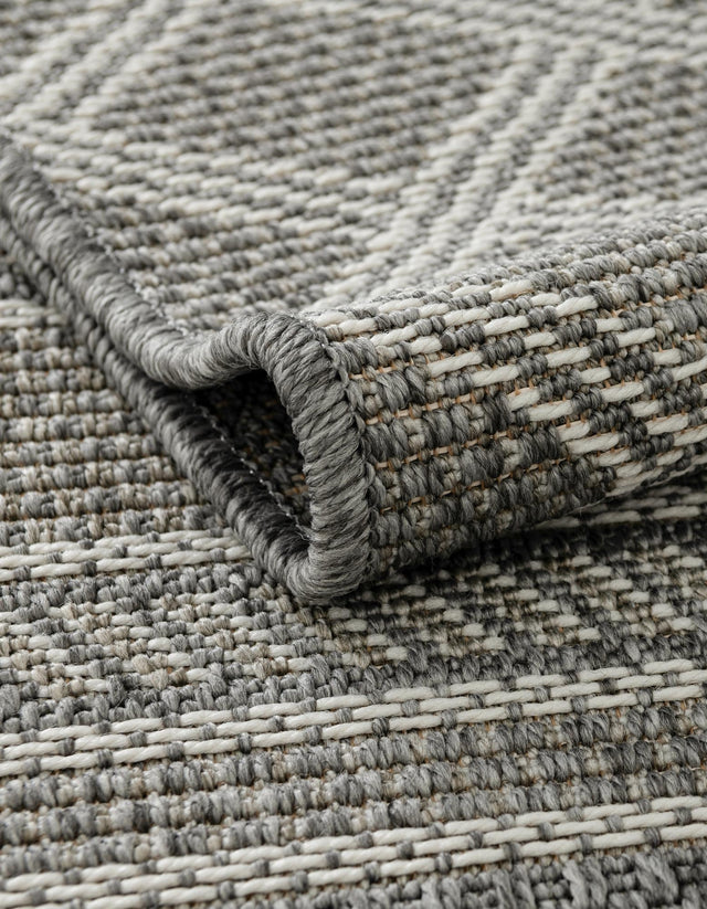 Gray 7' 10 x 10' Outdoor Trellis Rectangle Area Rug Weather Resistant for Patio, Deck, Terrace, Balcony, Porch Geometric Design Water Safe Outside Carpet for Sale at Rug Engine