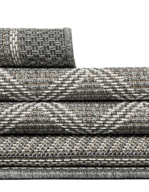 Gray 7' 10 x 10' Outdoor Trellis Rectangle Area Rug Weather Resistant for Patio, Deck, Terrace, Balcony, Porch Geometric Design Water Safe Outside Carpet for Sale at Rug Engine