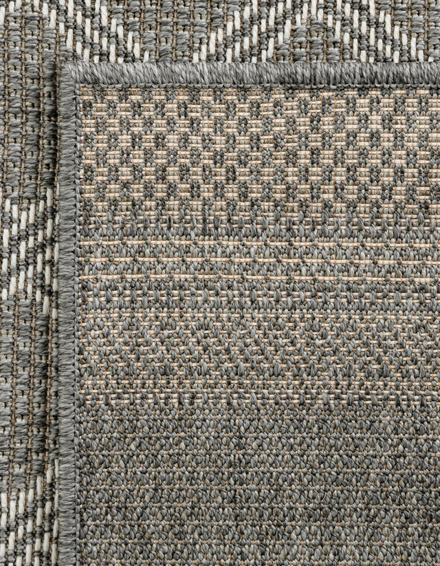 Gray 2' x 8' Outdoor Trellis Runner Area Rug Weather Resistant for Patio, Deck, Terrace, Balcony, Porch Geometric Design Water Safe Outside Carpet for Sale at Rug Engine