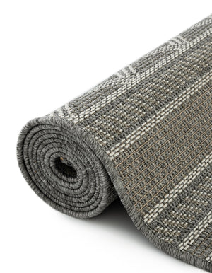 Gray 2' x 8' Outdoor Trellis Runner Area Rug Weather Resistant for Patio, Deck, Terrace, Balcony, Porch Geometric Design Water Safe Outside Carpet for Sale at Rug Engine