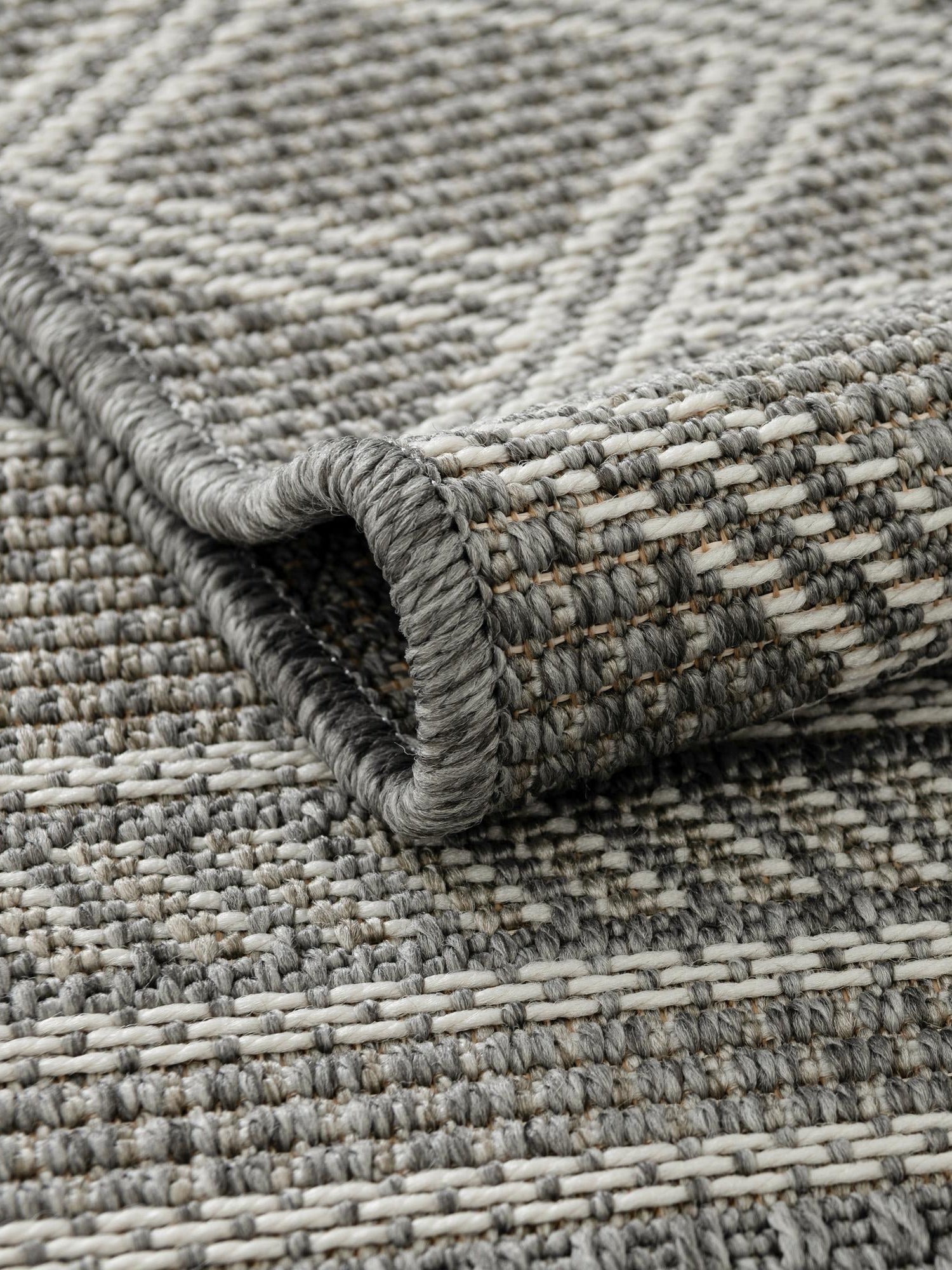 Gray 10' x 10' Outdoor Trellis Square Area Rug Weather Resistant for Patio, Deck, Terrace, Balcony, Porch Geometric Design Water Safe Outside Carpet for Sale at Rug Engine