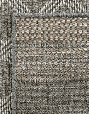 Gray 5' 1 x 5' 1 Outdoor Trellis Square Area Rug Weather Resistant for Patio, Deck, Terrace, Balcony, Porch Geometric Design Water Safe Outside Carpet for Sale at Rug Engine