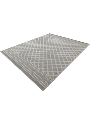 Gray 7' 10 x 10' Outdoor Trellis Rectangle Area Rug Weather Resistant for Patio, Deck, Terrace, Balcony, Porch Geometric Design Water Safe Outside Carpet for Sale at Rug Engine