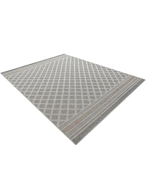 Gray 7' 10 x 10' Outdoor Trellis Rectangle Area Rug Weather Resistant for Patio, Deck, Terrace, Balcony, Porch Geometric Design Water Safe Outside Carpet for Sale at Rug Engine