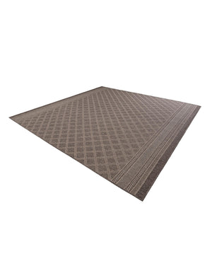 Chocolate Brown 10' x 10' Outdoor Trellis Square Area Rug Weather Resistant for Patio, Deck, Terrace, Balcony, Porch Geometric Design Water Safe Outside Carpet for Sale at Rug Engine
