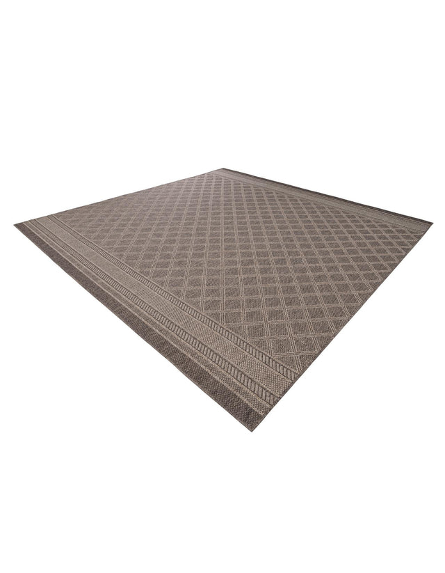 Chocolate Brown 10' x 10' Outdoor Trellis Square Area Rug Weather Resistant for Patio, Deck, Terrace, Balcony, Porch Geometric Design Water Safe Outside Carpet for Sale at Rug Engine