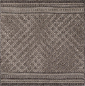 Chocolate Brown 5' 1 x 5' 1 Outdoor Trellis Square Area Rug Weather Resistant for Patio, Deck, Terrace, Balcony, Porch Geometric Design Water Safe Outside Carpet for Sale at Rug Engine