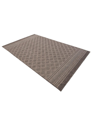 Chocolate Brown 5' 1 x 8' Outdoor Trellis Rectangle Area Rug Weather Resistant for Patio, Deck, Terrace, Balcony, Porch Geometric Design Water Safe Outside Carpet for Sale at Rug Engine
