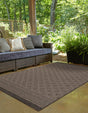 Chocolate Brown 2' x 3' 1 Outdoor Trellis Rectangle Area Rug Weather Resistant for Patio, Deck, Terrace, Balcony, Porch Geometric Design Water Safe Outside Carpet for Sale at Rug Engine