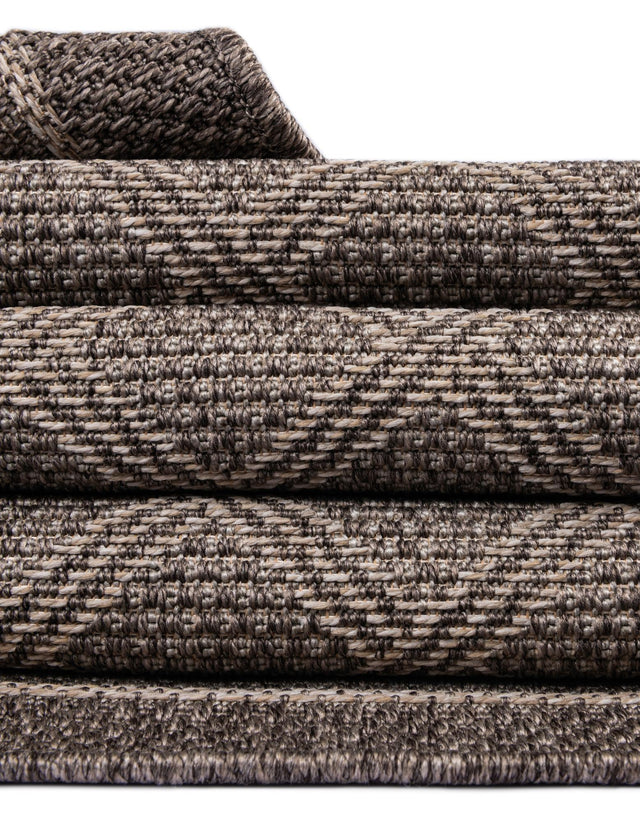 Chocolate Brown 5' 1 x 8' Outdoor Trellis Rectangle Area Rug Weather Resistant for Patio, Deck, Terrace, Balcony, Porch Geometric Design Water Safe Outside Carpet for Sale at Rug Engine