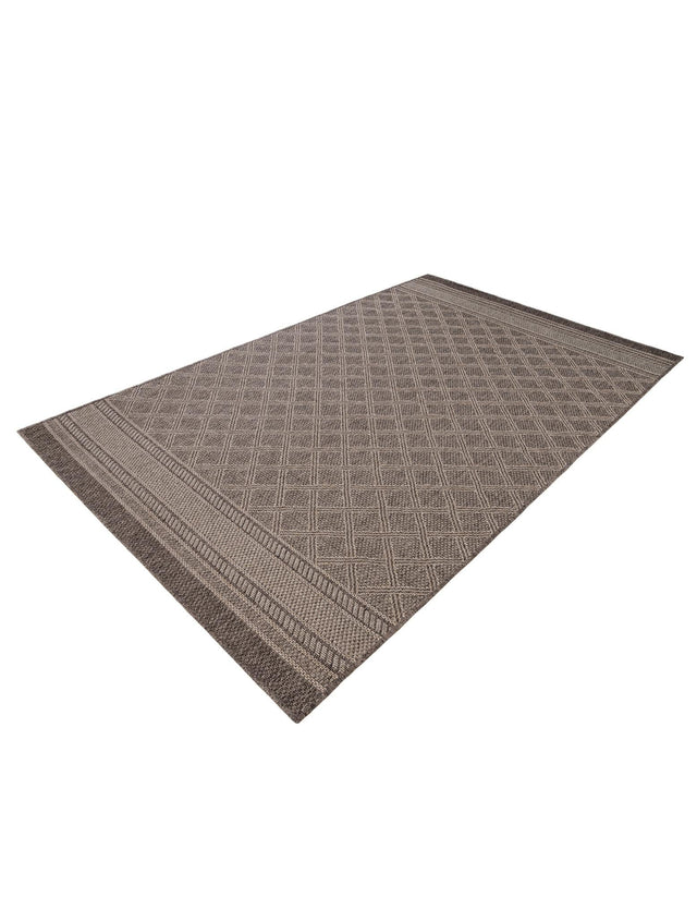 Chocolate Brown 5' 1 x 8' Outdoor Trellis Rectangle Area Rug Weather Resistant for Patio, Deck, Terrace, Balcony, Porch Geometric Design Water Safe Outside Carpet for Sale at Rug Engine