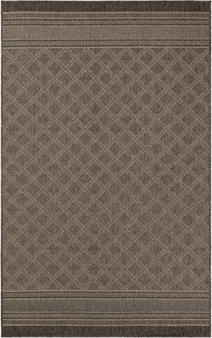 Chocolate Brown 5' 1 x 8' Outdoor Trellis Rectangle Area Rug Weather Resistant for Patio, Deck, Terrace, Balcony, Porch Geometric Design Water Safe Outside Carpet for Sale at Rug Engine