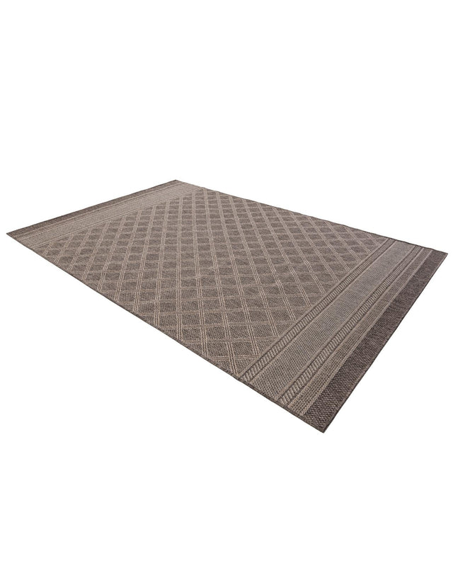 Chocolate Brown 6' 1 x 9' Outdoor Trellis Rectangle Area Rug Weather Resistant for Patio, Deck, Terrace, Balcony, Porch Geometric Design Water Safe Outside Carpet for Sale at Rug Engine