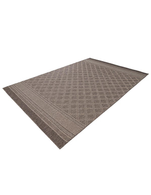 Chocolate Brown 6' 1 x 9' Outdoor Trellis Rectangle Area Rug Weather Resistant for Patio, Deck, Terrace, Balcony, Porch Geometric Design Water Safe Outside Carpet for Sale at Rug Engine
