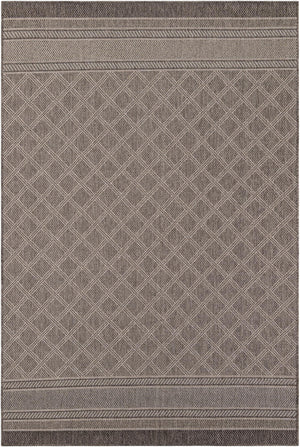 Chocolate Brown 6' 1 x 9' Outdoor Trellis Rectangle Area Rug Weather Resistant for Patio, Deck, Terrace, Balcony, Porch Geometric Design Water Safe Outside Carpet for Sale at Rug Engine